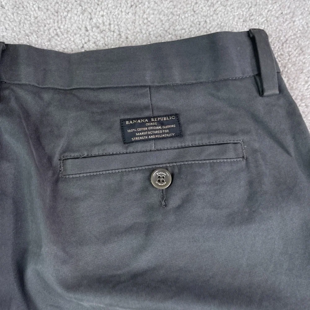 Banana Republic Pants Mens 33x34 Gray Gavin Chino Straight Leg Cotton Business